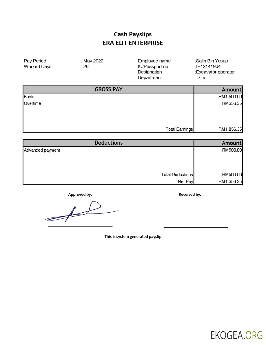 Modèle de fiche de paie Era Elit Entreprise aux formats Word et PDF.pdf, 1